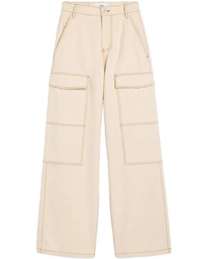 Ami Paris Wide-Leg Pants - Natural