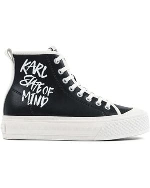 KARL LAGERFELD Kampus Max V High-Top Trainers - White