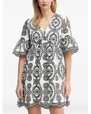 Silvian Heach Geometric-Pattern Mini Dress - White