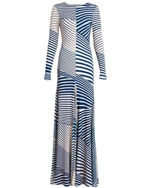 Silvia Tcherassi Basia Striped Maxi Dress - Blue