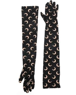 Marine Serre Handschuhe Mit Sichelmond-Print - Schwarz
