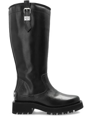 Ganni Botas altas con detalle de hebilla - Negro