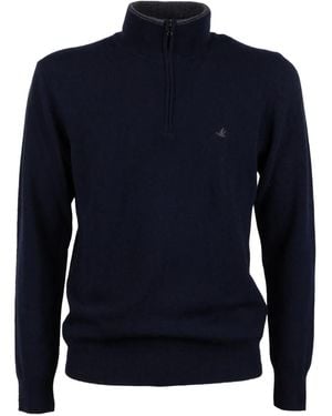 Brooksfield ハーフジップ セーター - ブルー