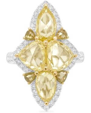 HYT Jewelry 18Kt Geel- En Witgouden Ring Met Diamant - Metallic