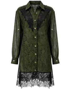 3.1 Phillip Lim Snakeskin-Effect Midi Shirt Dress - Green