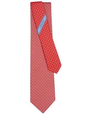 Ferragamo Gancini-Print Tie - Red