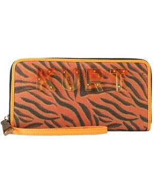 Kurt Geiger Kurt Tiger-Print Zip-Around Wallet - Orange