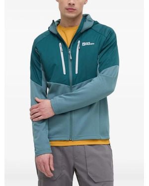 Jack Wolfskin Hooded Zip-Fastening Performance Jacket - Blue