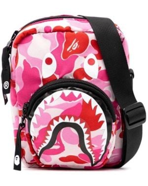 A Bathing Ape Abc Camo Shark Mini Bag - White