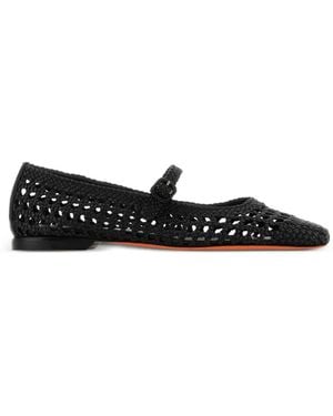 Santoni Luce Woven Ballet Flats - White