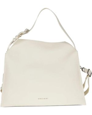 Orciani Petit Sac À Main Trinity En Cuir - Natural