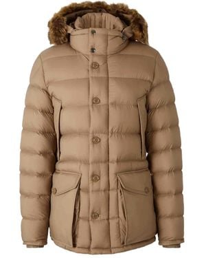 Moncler Quilted Hooded Jacket - Brown