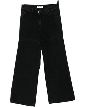 The Attico Washed Denim Cut-Out Jeans - Blue