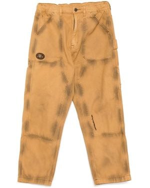 Aape By A Bathing Ape ムーンフェイスロゴ ウォッシュドジーンズ - ブラウン