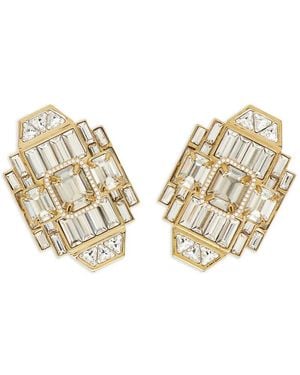 Ferragamo Déco Earrings With Crystals - Natural
