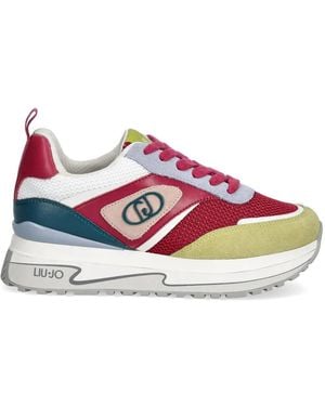 Liu Jo Logo Suede Trainers - Pink