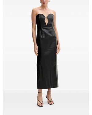 Bardot Cut-Out Strapless Midi Dress - Black