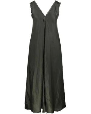 P.A.R.O.S.H. Maxi Frayed-Edge Crinkled Dress - White