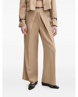 Isabelle Blanche Pantalon Plissé Ceinturé - Neutre