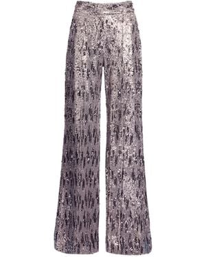 Elie Saab Pantalones con lentejuelas - Morado