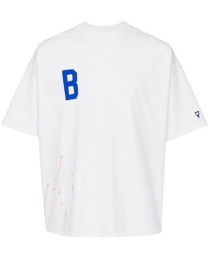 Black Jack Jewelry Logo-Print Paint-Splatter T-Shirt - White