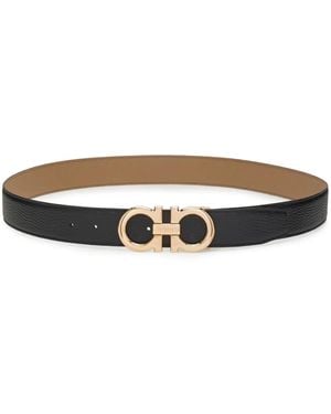 Ferragamo Gancini Leather Belt - Natural