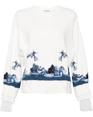 Undercover Graphic-Print Cotton Sweatshirt - Blue