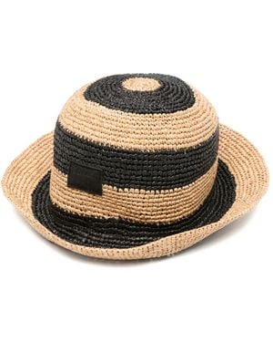 Paul Smith Striped Braided Raffia Hat - Natural