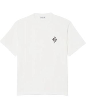 Lacoste Embroidered-Logo T-Shirt - White