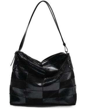 Maliparmi Patchwork Leather Shoulder Bag - Black