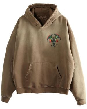 D-R-G-N Cadu 2 Graphic-Print Hoodie - Brown
