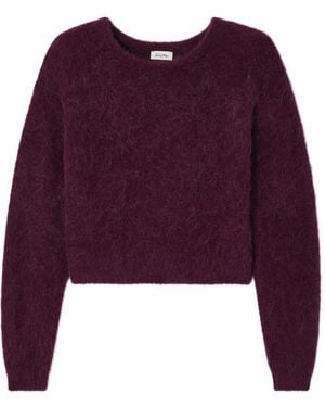 American Vintage Niby Fluffy-Texture Long-Sleeve Sweater - Viola