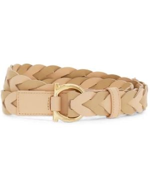 Ferragamo Sized Gancini Belt - Natural