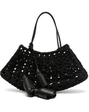 Magda Butrym Sac Cabas En Crochet À Pendentif Fleur - Black