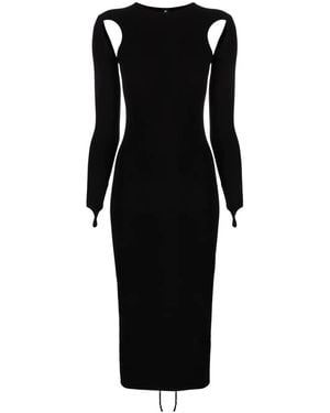 ANDREADAMO Vestido Midi Con Aberturas - Negro
