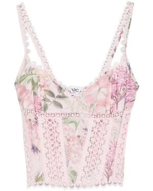 Charo Ruiz Poppy Floral-Print Top - Pink