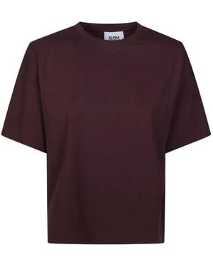 Alpha Studio Boxy Cotton T-Shirt - Purple