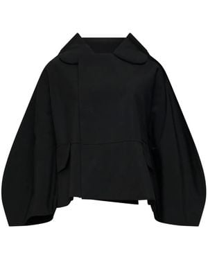 Comme des Garçons Cropped Balloon-Sleeve Wool Jacket - Black