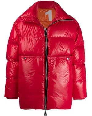 Khrisjoy Loose-Fit Padded Coat - Red