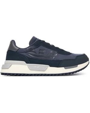 EA7 Sneakers Mit Kontrasteinsätzen - Blau