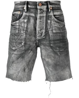 Purple Brand Mid-Rise Denim Shorts - Gray