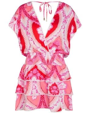 Melissa Odabash Jess Printed Woven Mini Dress - Pink