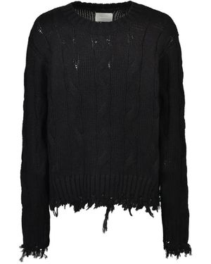 CEDARWOOD Pull Torsadé Effet Déchiré - Black