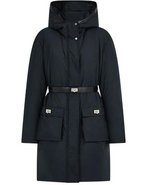 Ferragamo Hooded Belted Parka - Black