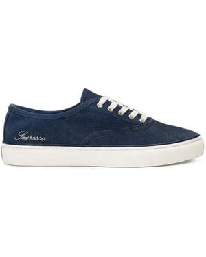SCAROSSO Sirio Cotton Drill Trainers - Blue