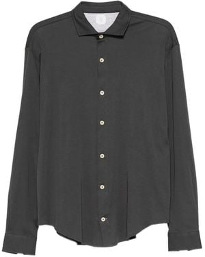 Eleventy Long-Sleeve Button-Fastening Shirt - Black