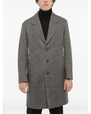 Neil Barrett Herringbone-Pattern Single-Breasted Coat - Grey