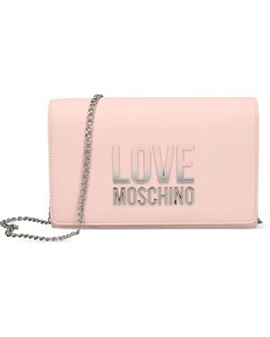 Love Moschino Logo-Plaque Cross Body Bag - Pink
