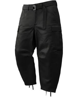 Sacai Pantalon Cargo À Taille Ceinturée - Black