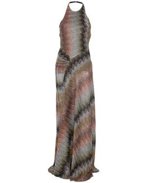 Missoni Halter Patterned Maxi Dress - White